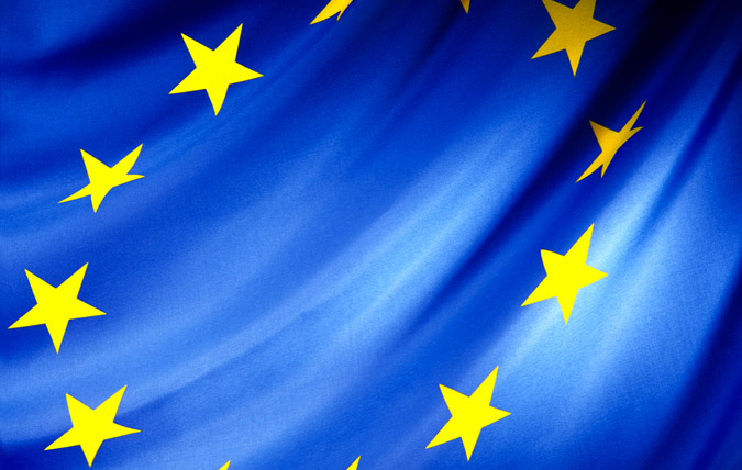 Utsnitt av EU-flaggan med stjärnor på mörkblå bakgrund
