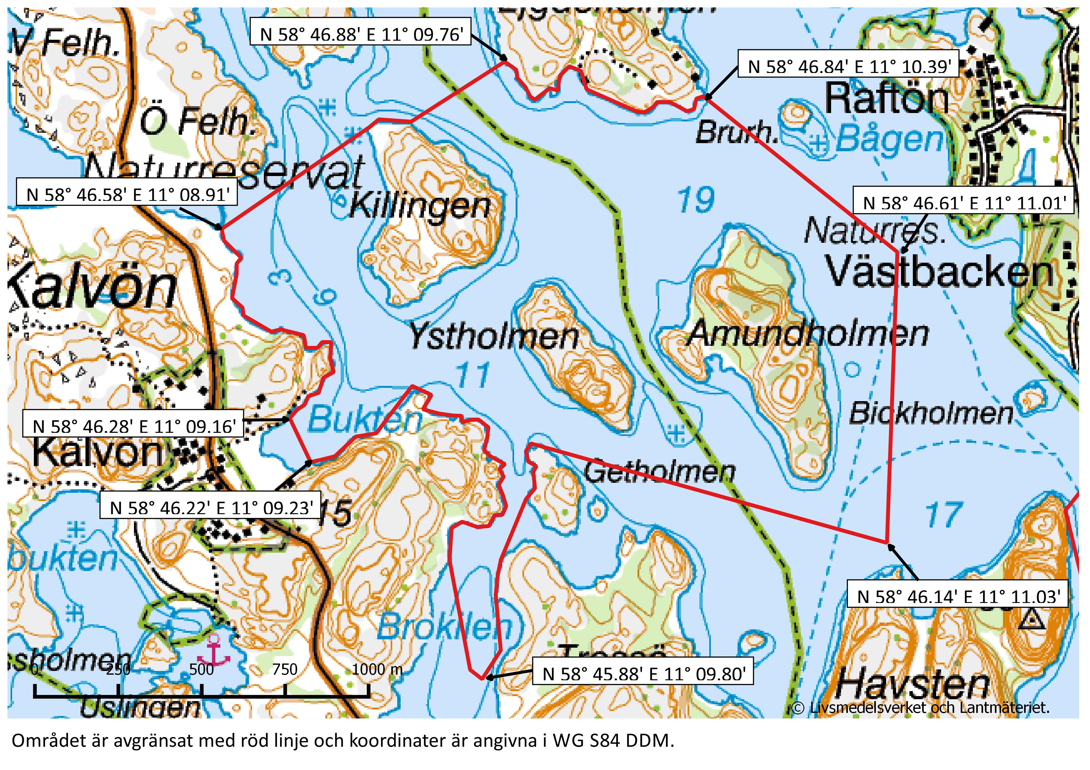Karta över produktionsområde Lindöfjorden nummer 116