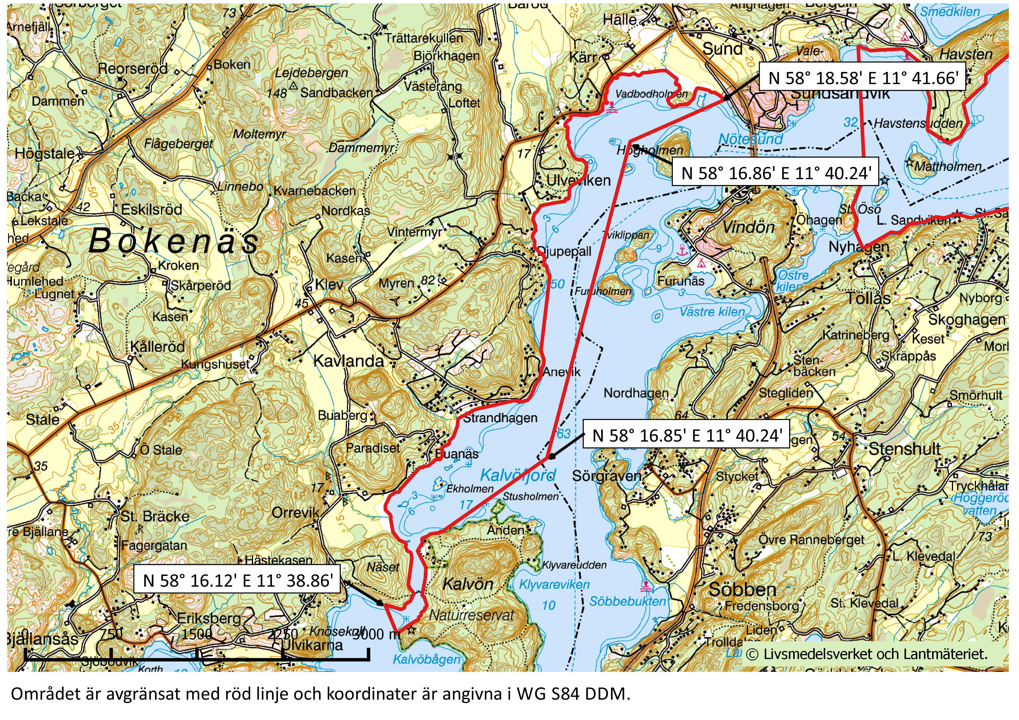 Karta över produktionsområde Kalvöfjord nummer 147