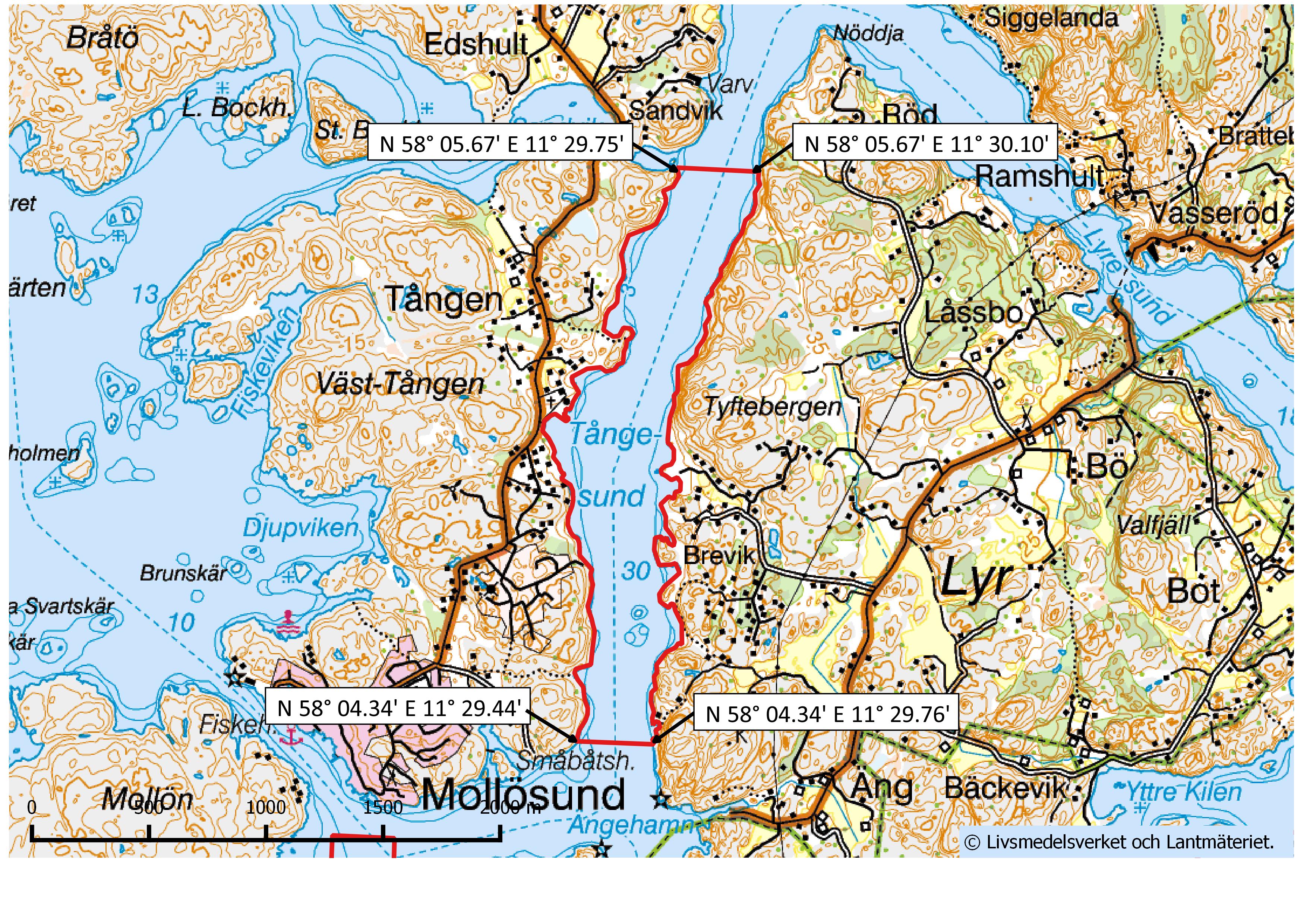 Karta över produktionsområde Lyresund nummer 164