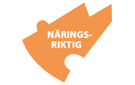 En pusselbit ur måltidsmodellen med texten näringsriktig.