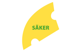 En pusselbit ur måltidsmodellen med texten säker.