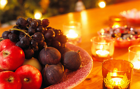 Julbord med frukt